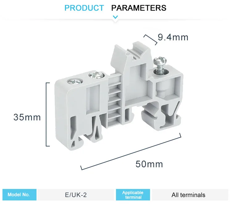 E/UK End Bracket Terminal Clamp 10 ชิ้น E/UK-2