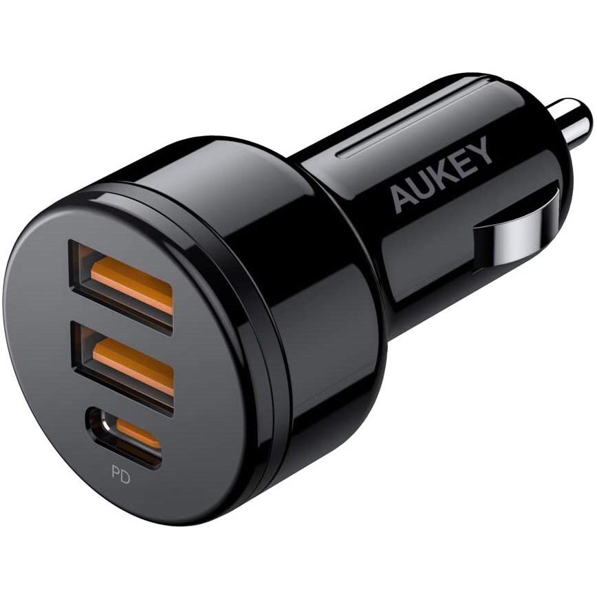 ที่ชาร์จในรถ Aukey PowerAuto 36W Power Delivery Car Charger ชาร์จเร็ว QC 3.0 2 ช่อง ชาร์จเร็ว Power Delivery 1 ช่อง รุ่น CC-Y16