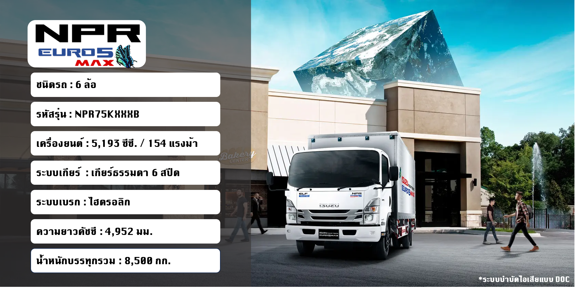 ISUZU NPR EURO 5 Max (คัชซียาว 4.9 เมตร)