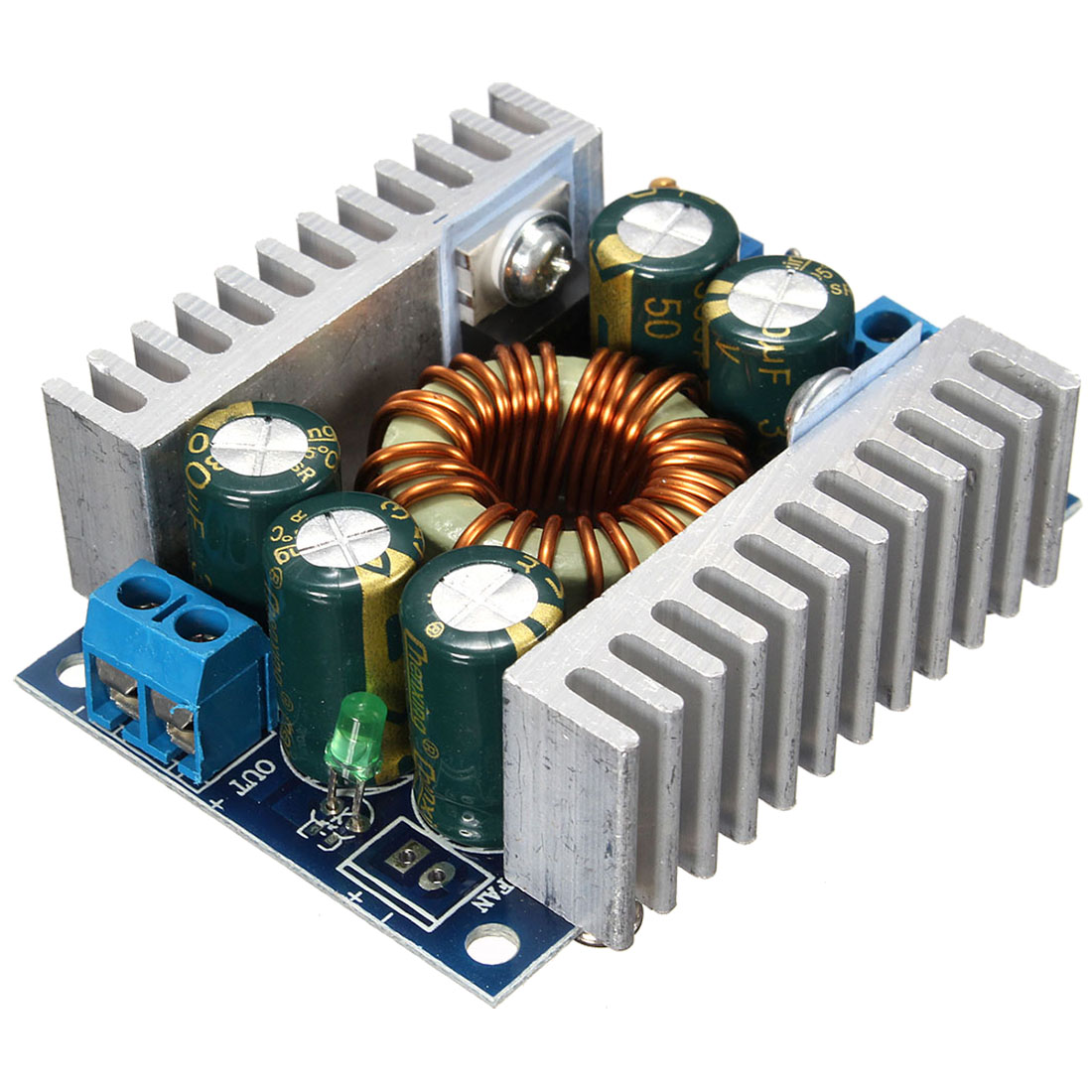 โมดูลแปลงไฟลง Step Down 5-40V to 1.2-36V 12A DC-DC Adjustable Power Supply Module