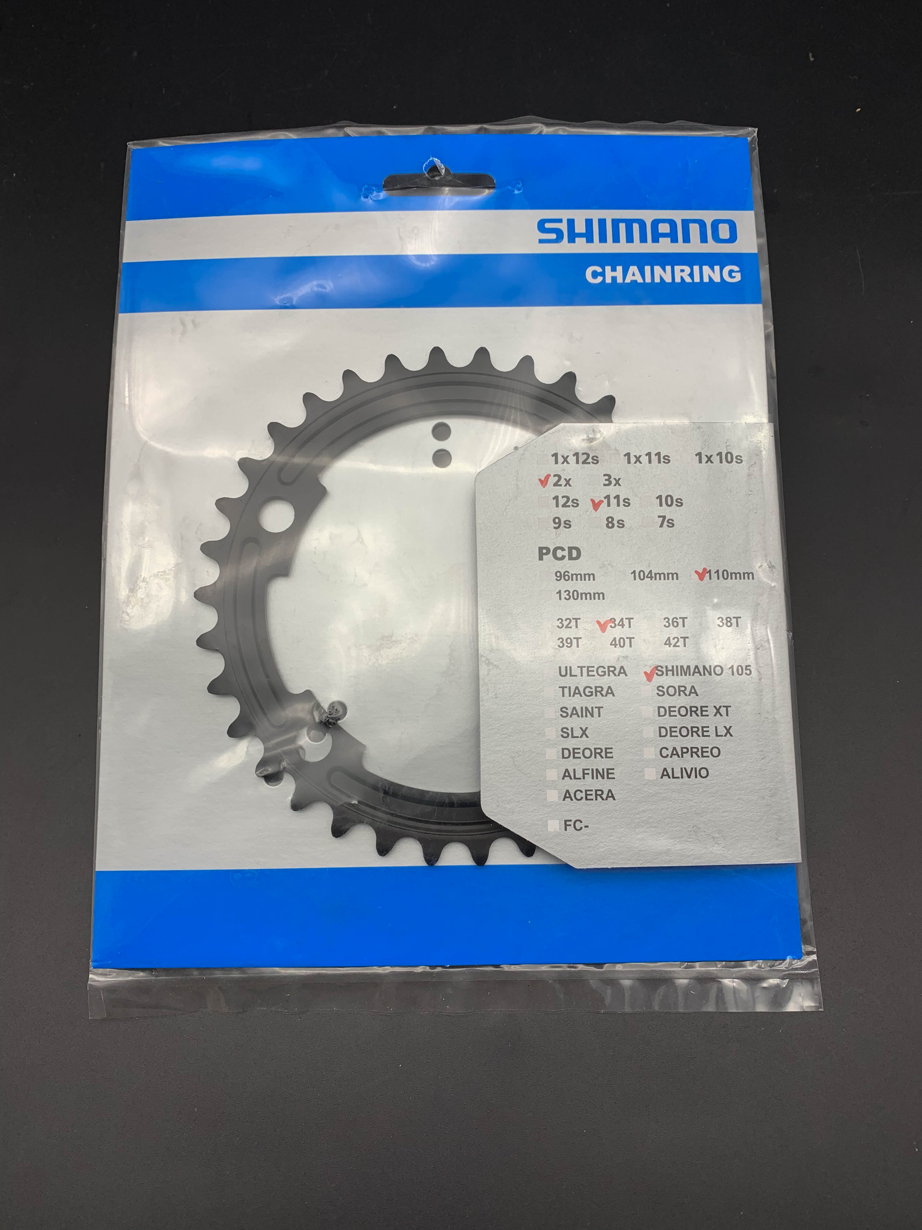 ใบจาน Shimano 105 (R7000) ขนาด 39 / 36 / 34