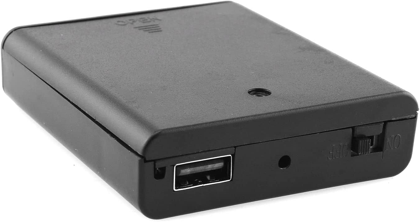 รางถ่าน AA 4 ก้อน มีฝาปิดและสวิตช์ พร้อมช่องต่อ USB