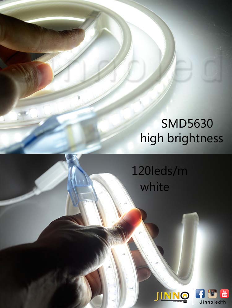 ไฟสายยาง 220v รุ่น 5630 120led รุ่น Milky wire