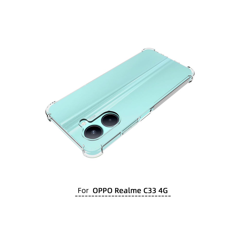 เคส realme C33 แบบ TPU ใสเสริมขอบและมุมกันกระแทก