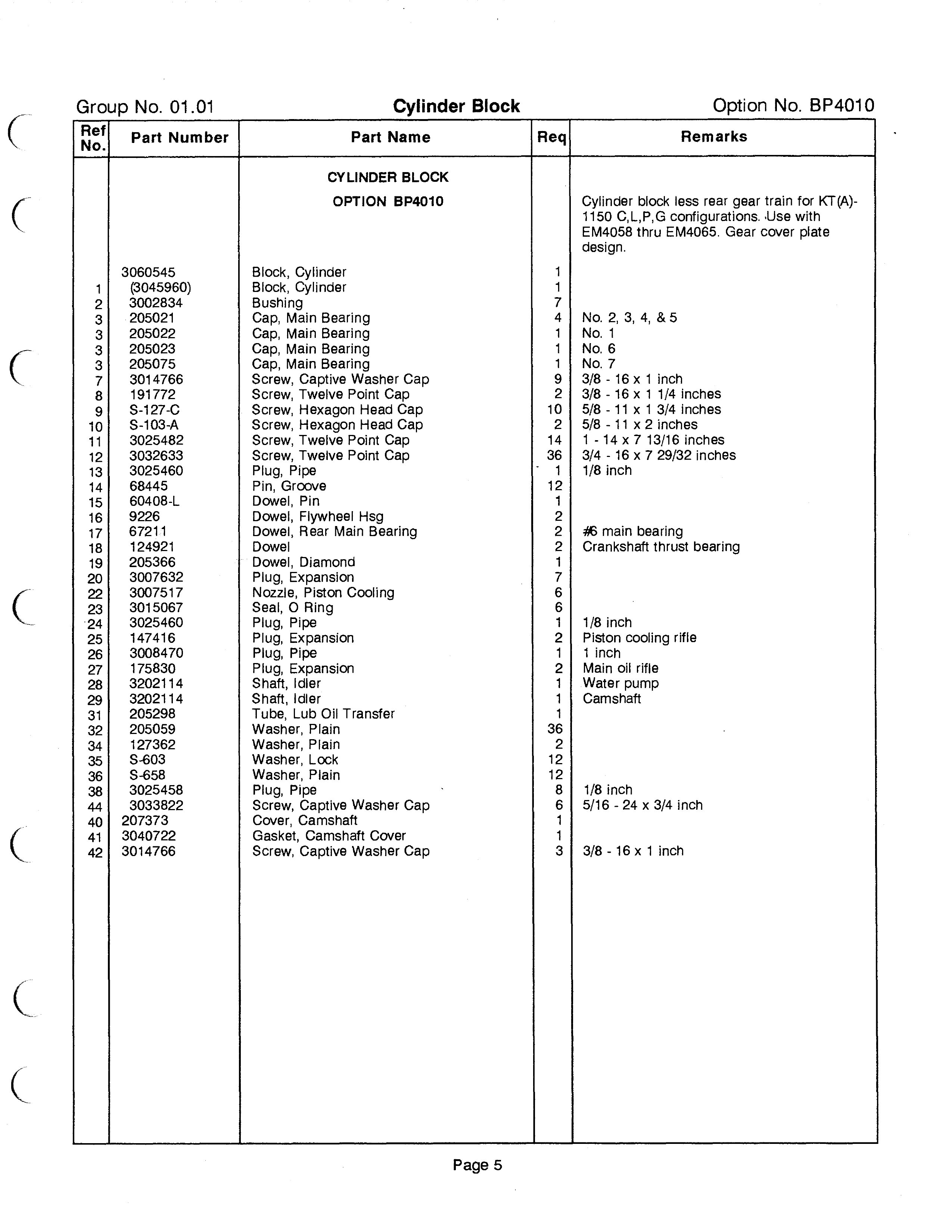 Cummins KT19 Parts Catalog (VME L270, L270B) หนังสือภาษาอังกฤษ