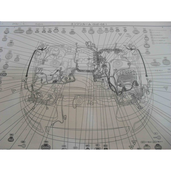 หนังสือ วงจรไฟฟ้า Wiring Diagram 2JZ-GE ฝาดำ TOYOTA SUPRA ปลั๊กขันน๊อต