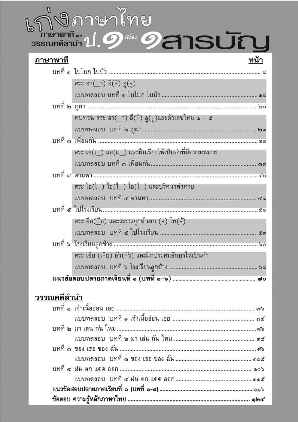 เก่ง ภาษาไทย ป.1 เล่ม 1 (หลักสูตรใหม่) ปรับปรุง เพิ่มข้อสอบหลักภาษา