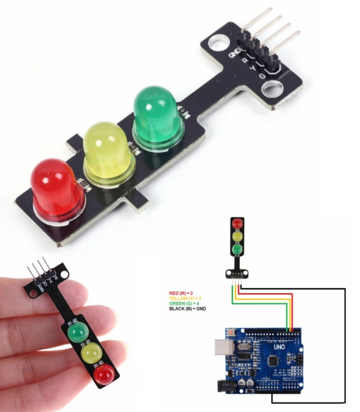 โมดูลไฟจราจร 5V Traffic Light LED Module for Arduino
