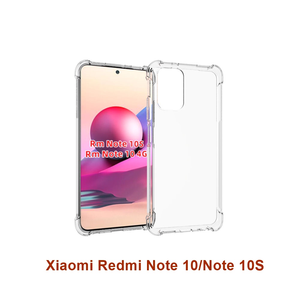 เคส Xiaomi Redmi Note 10/Note 10S แบบ TPU ใสเสริมขอบและมุมกันกระแทก