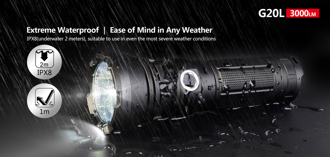 ไฟฉายพกพาคุณภาพสูง แบบแสงกว้าง Klarus G20L