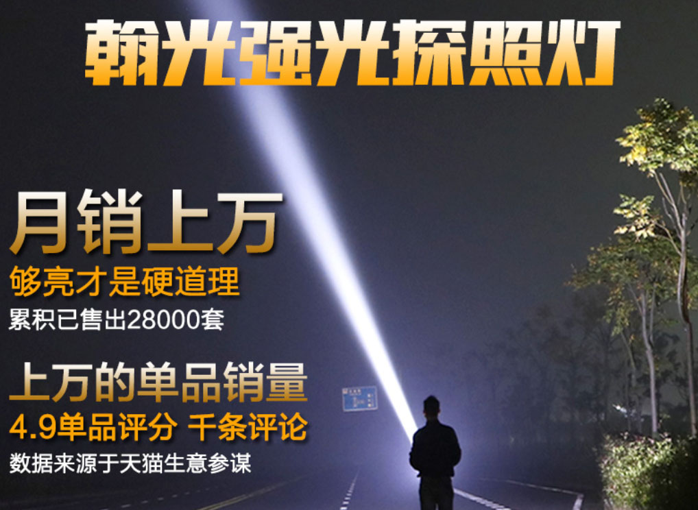 ไฟฉายส่องไกลแรงสูงขนาดใหญ่ Han Guang 2230T Cree LED MT-G2