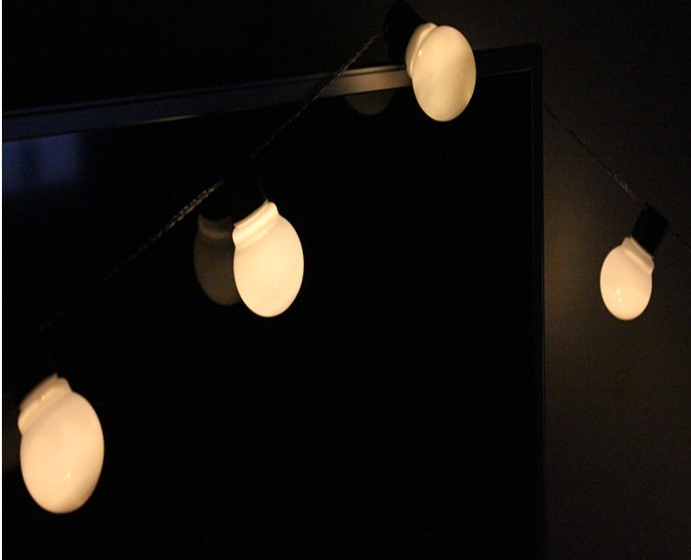 ส่งฟรี ไฟเชอรี่led ไฟปิงปองled 20 ลูก : ขนาด 5 ซม - สีวอร์มไวท์ /Ping pong ball led 20 leds : 5 cm. size - Warm white