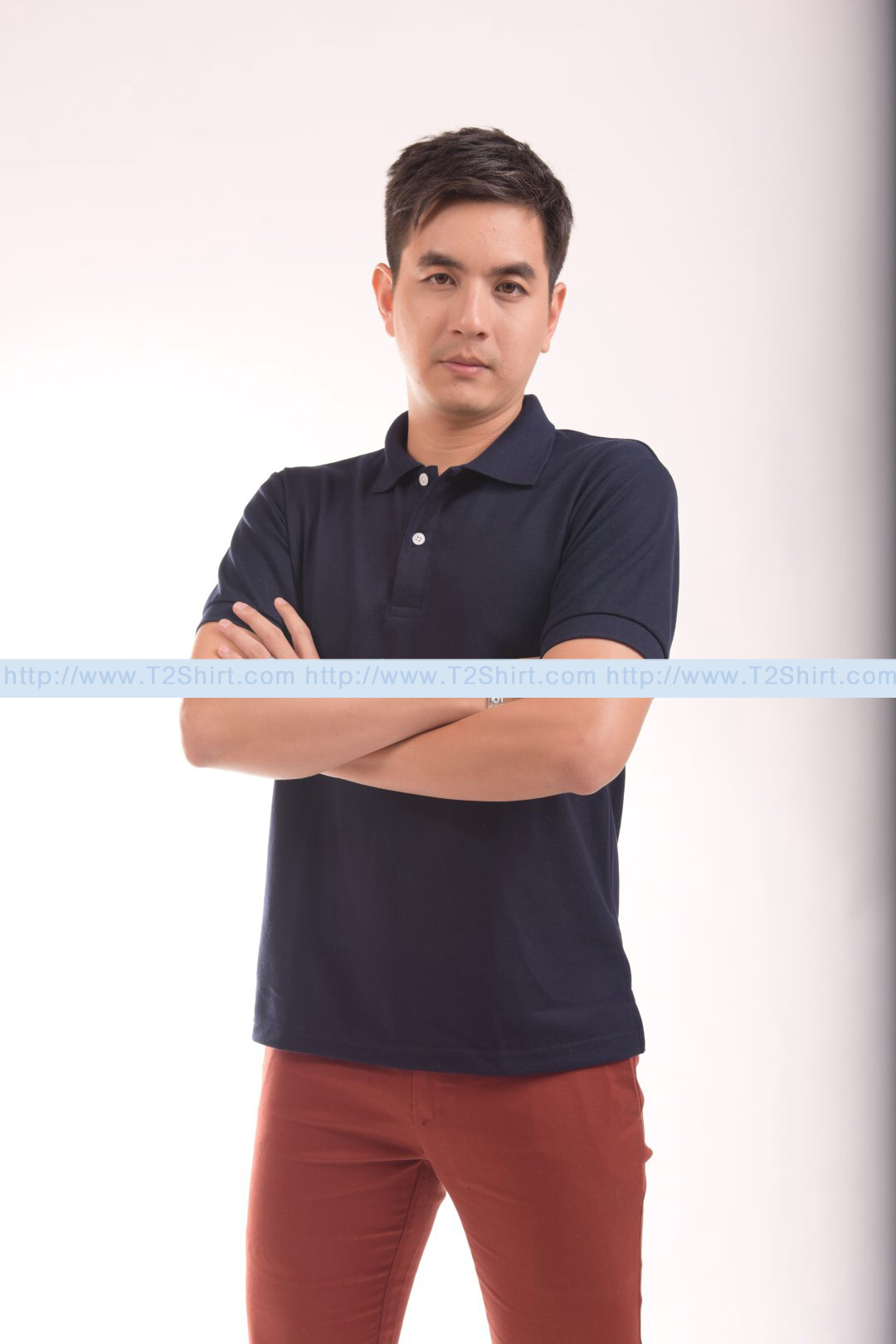 เสื้อโปโล TK แขนสั้น ทรงตรง สีกรมท่า Size M