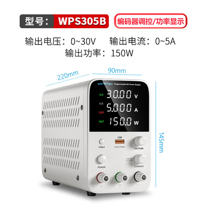 เครื่องกำเนิดไฟฟ้า DC WPS Series Program control encoder WPS305B 30V 5A White