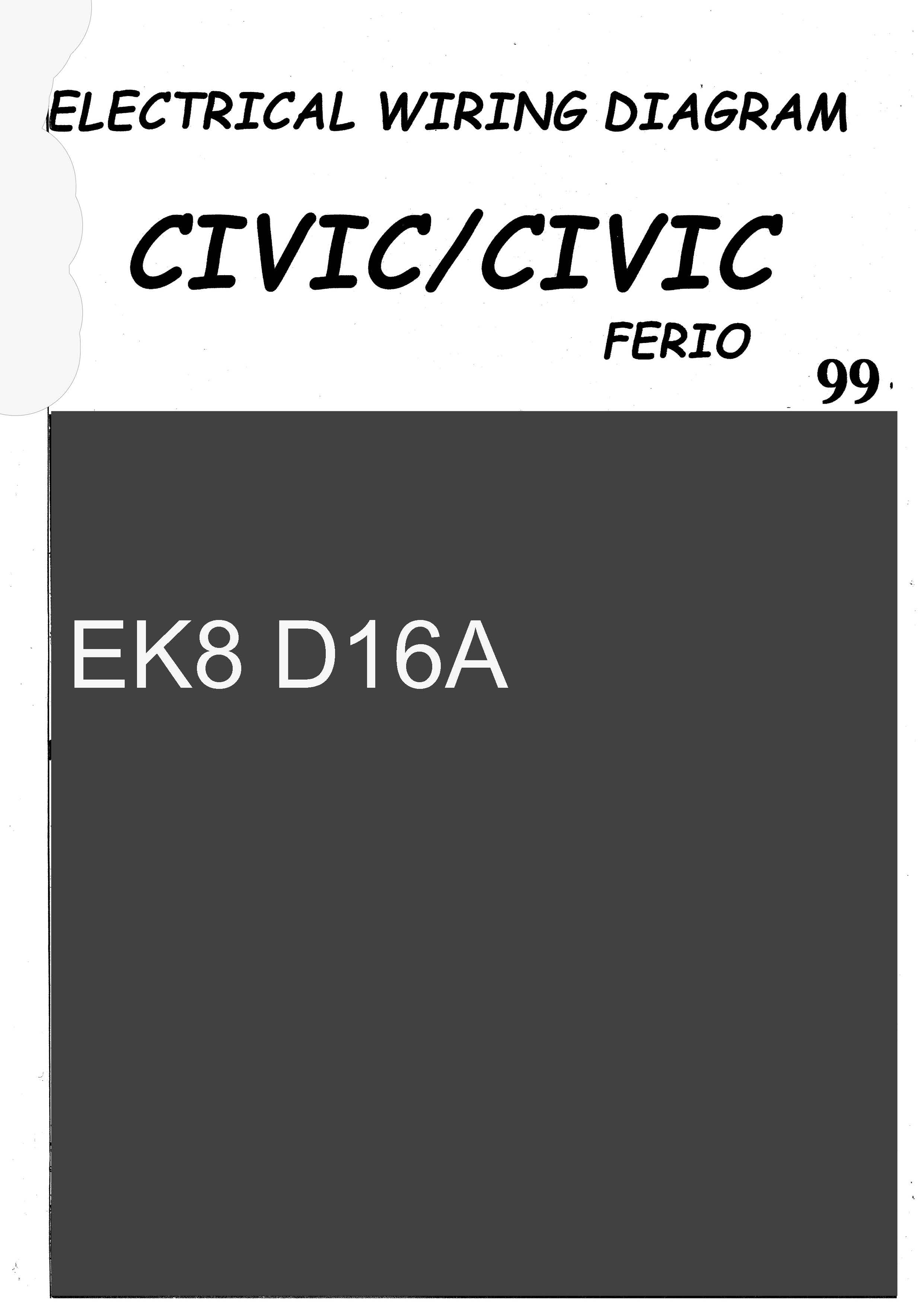 หนังสือ วงจรไฟฟ้า (Wiring Diaram) รถยนต์ HONDA CIVIC Ferio 1999 (JP)