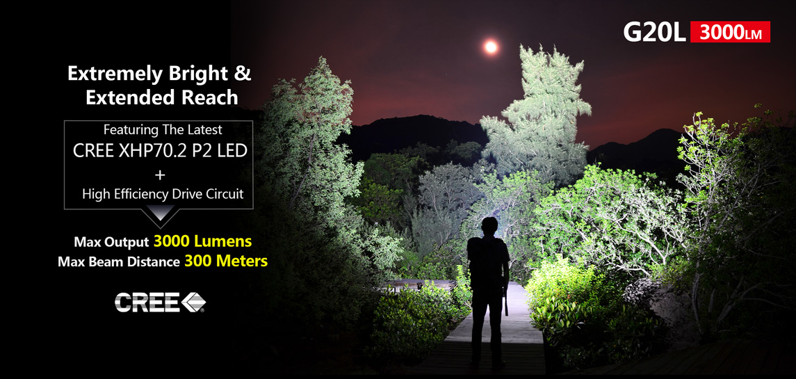 ไฟฉายพกพาคุณภาพสูง แบบแสงกว้าง Klarus G20L