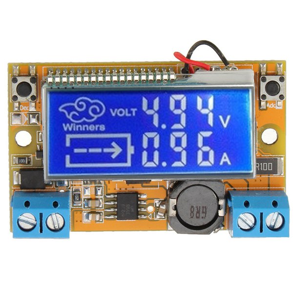Power Regulator 2A 5-23V to 0-16.5V Step-Down Module with Voltmeter Ammeter LCD Display พร้อมกล่องเคสอะคริลิค