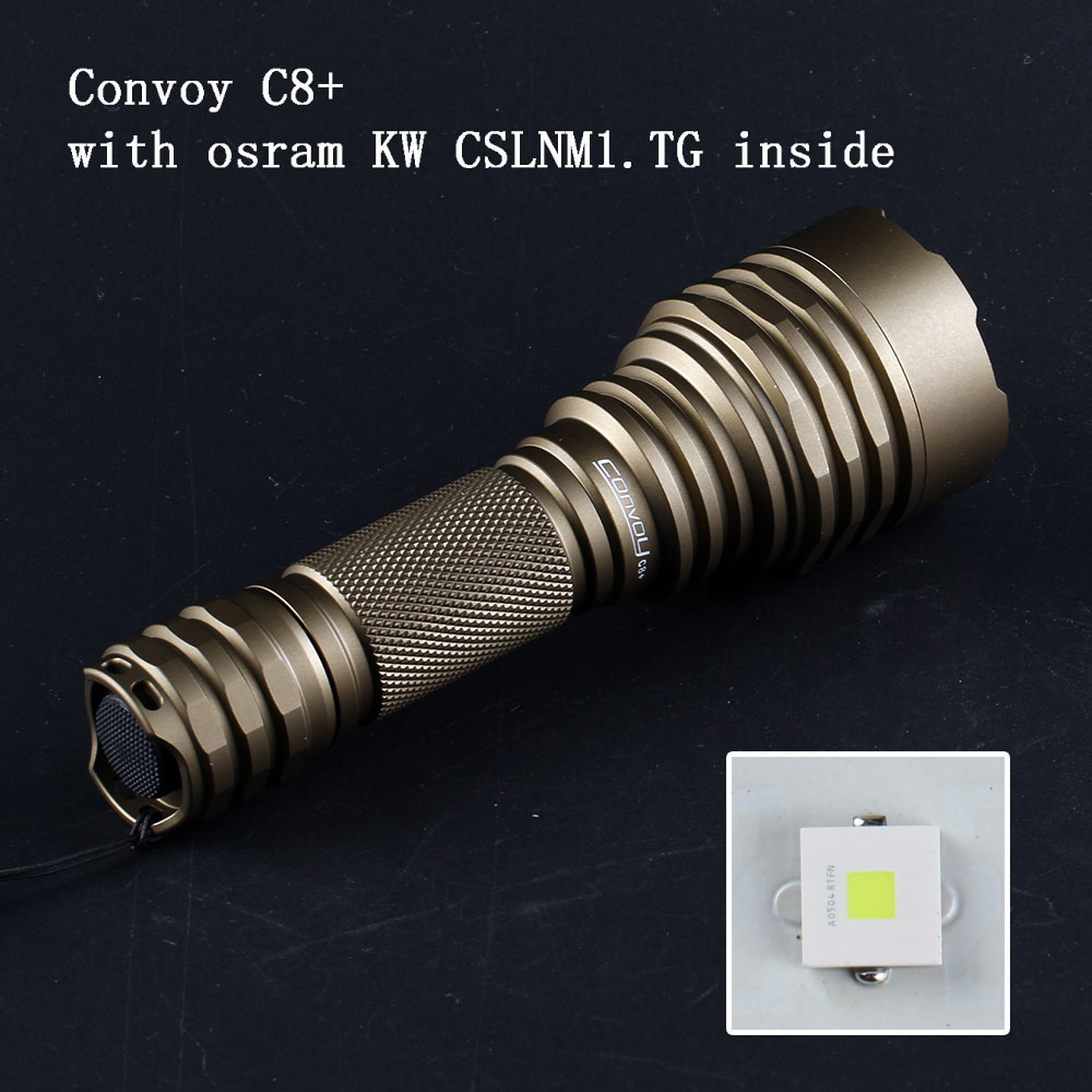 ไฟฉายแรงสูงขนาดเล็ก ส่องไกล Long Range Convoy C8+ Sand หลอด KW CSLMN1.TG 6500K แสงขาว