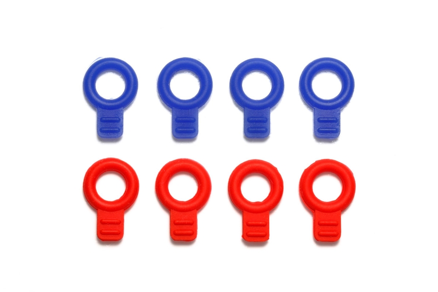 95393 TAMIYA RUBBER BODY CATCHES (BLUE/RED)