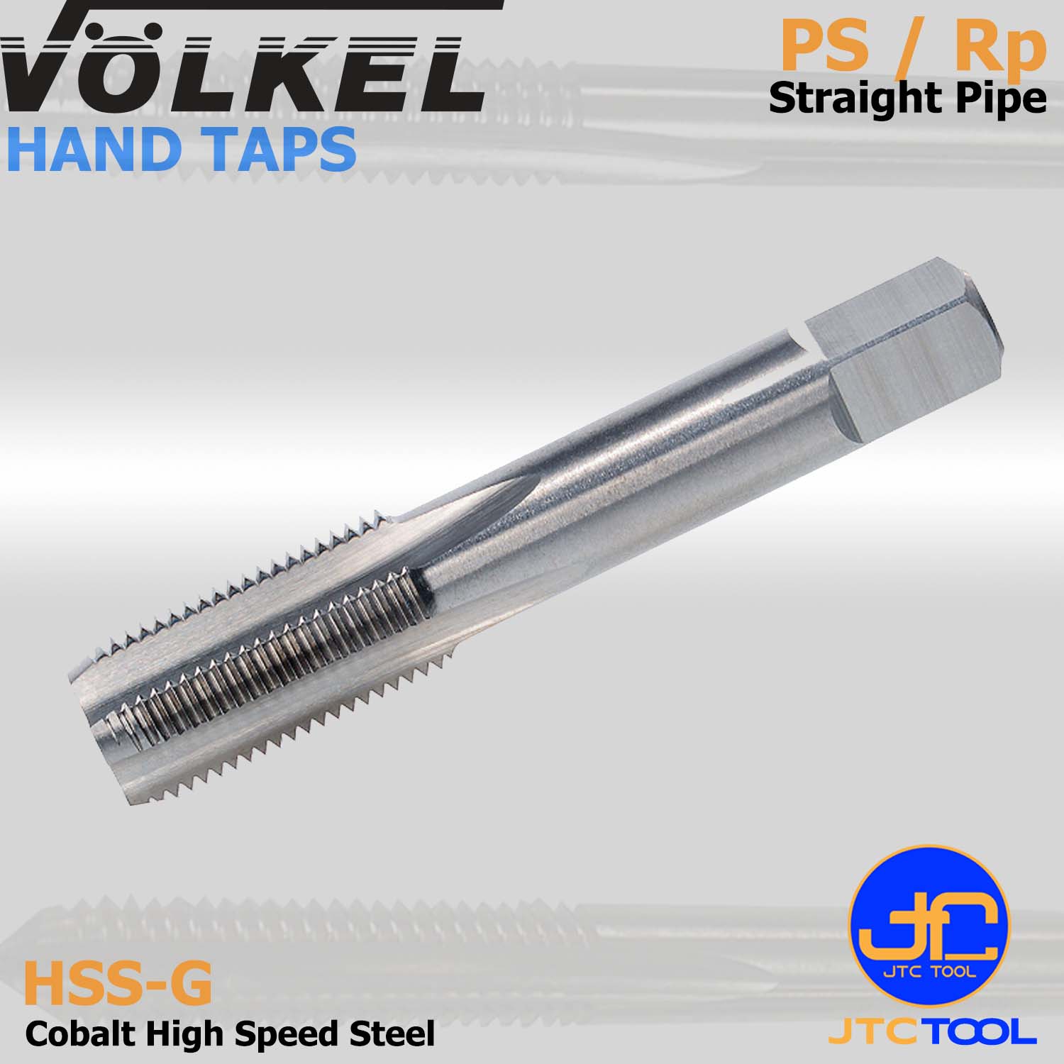ดอกต๊าปมือไฮสปีดโคบอลหน่วยนิ้ว(PS / Rp) - HSS-G Hand Taps Straight Pipe Thread (PS / Rp) [Brand: Volkel]