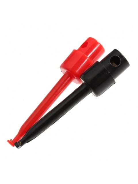 Test hook clips (1 Pair Red/Black) หัววัดแบบตะขอ ตะขอทดสอบมัลติมิเตอร์ สีดำ-แดง 1 คู่