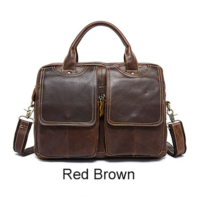 กระเป๋าสะพายหนังแท้ รุ่น 8002 (Red Brown)