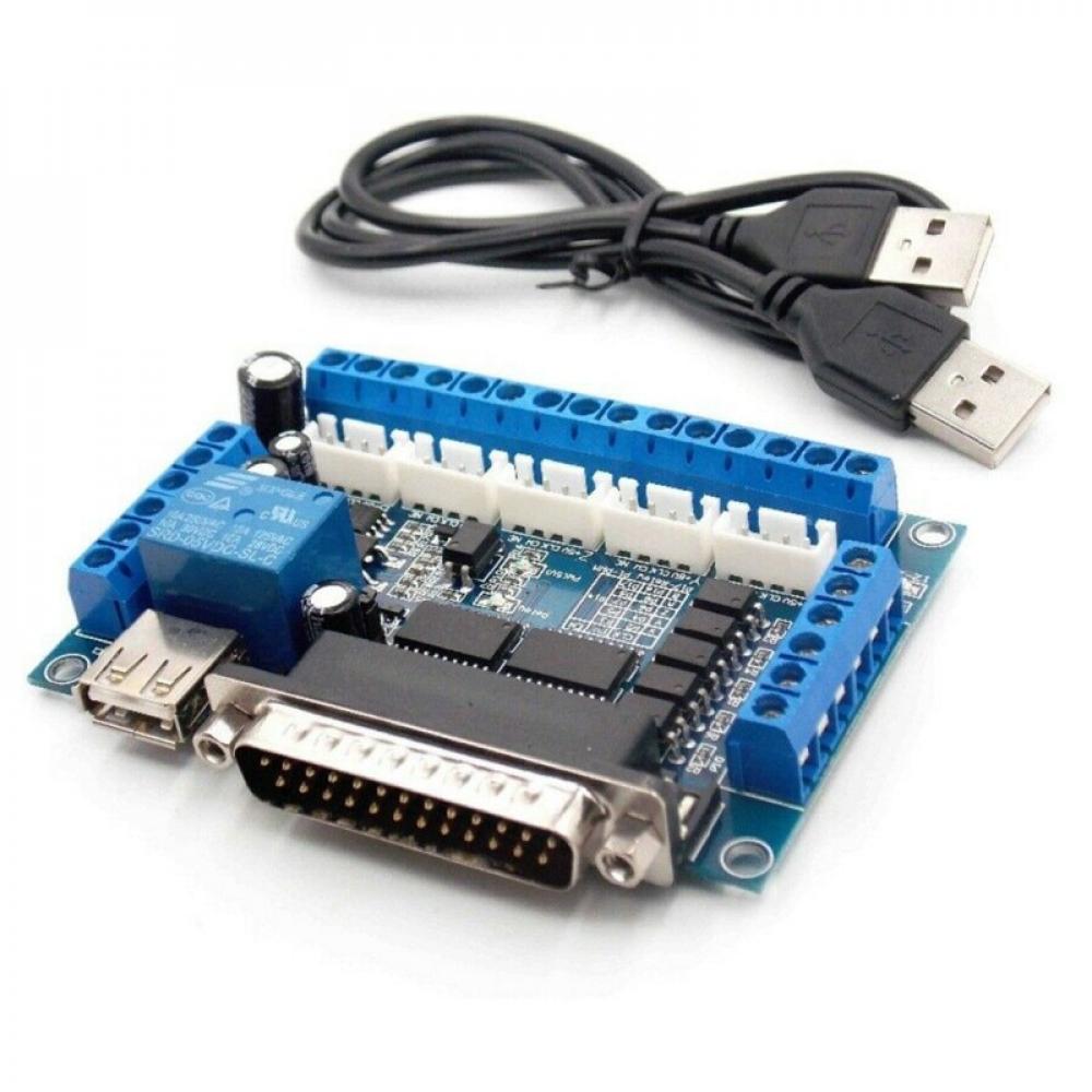 MACH3 Supported 5 Axis Engraving Machine / CNC Stepping Motor Driver Interface Adapter Breakout Board + USB Cable