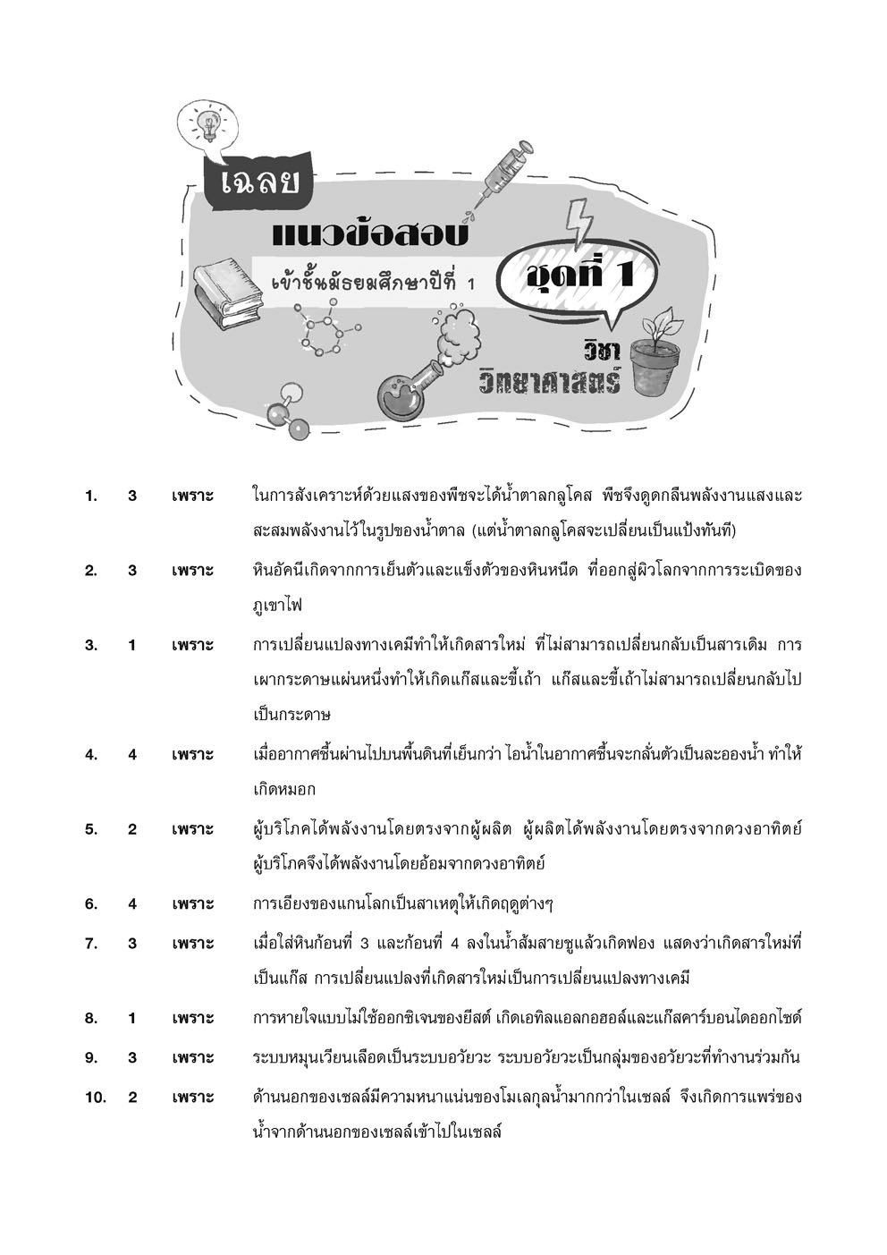 สรุปเข้ม แนวข้อสอบ วิทยาศาสตร์ ป. 4-5-6 เข้า ม.1 (เพิ่มข้อสอบภาษาอังกฤษสำหรับห้อง EP)