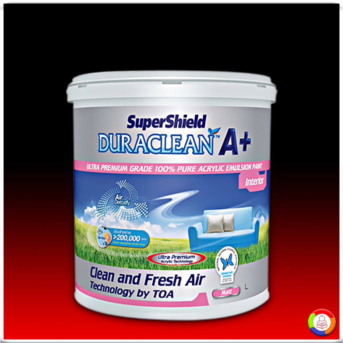 SuperShield Duraclean A+ Matt ซุปเปอร์ชิลด์ ดูราคลีน เอ พลัส สีน้ำอะคริลิก ชนิดด้าน