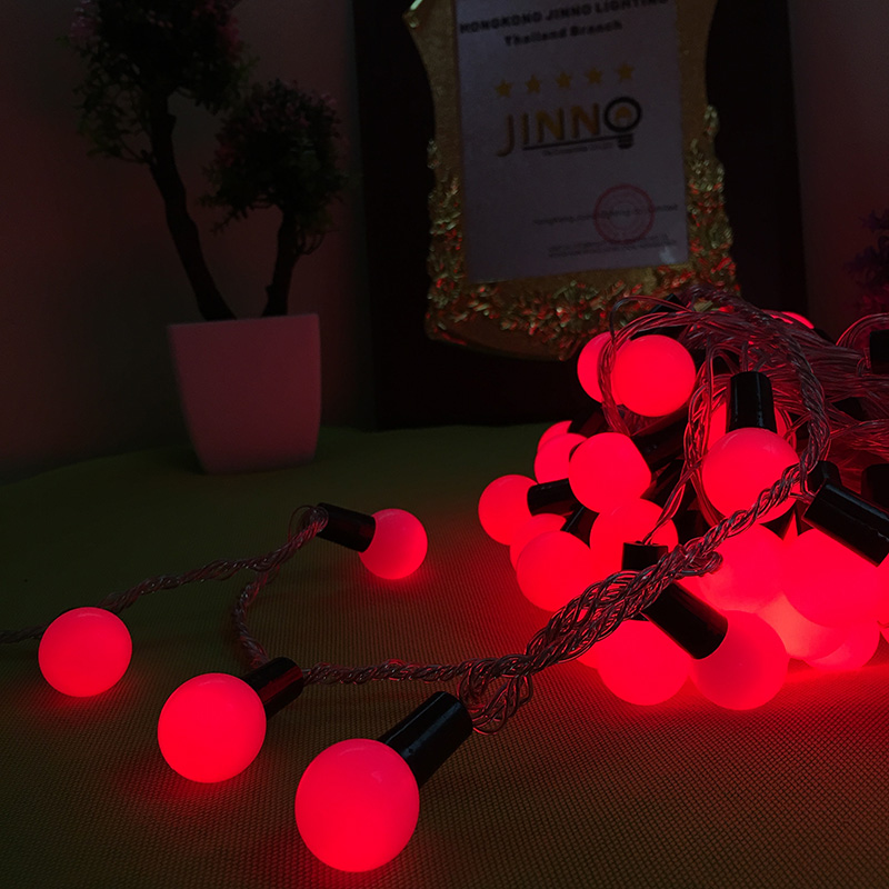 ส่งฟรี ไฟเชอรี่led ไฟปิงปองled 50 ลูก : ขนาด 2.2 ซม - สีแดง /Ping pong ball led 50 leds : 2.2 cm. size - Red