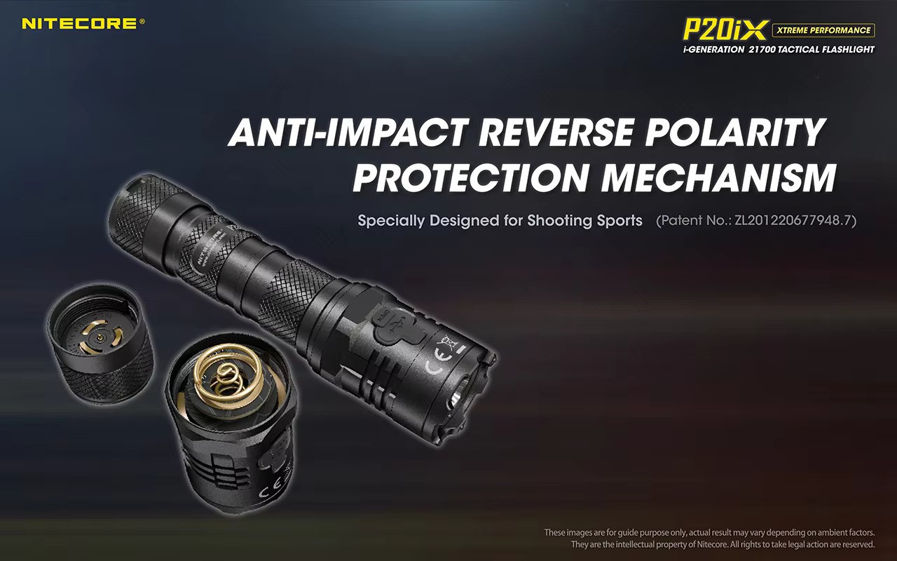 ไฟฉายพกพาแรงสูงขนาดเล็ก กระชับมือ Nitecore P20ix หลอด Cree XP-L2 V6 4 หลอด 4000 Lm