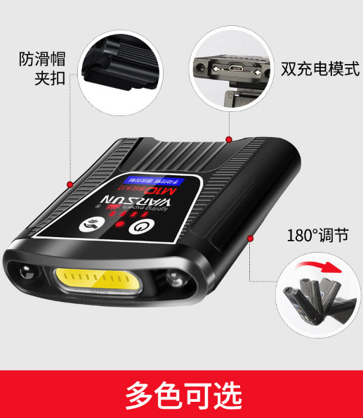 ไฟฉายคาดศีรษะ หรือคาดหมวก แบบ หลอด COB Warsun รุ่น M10 สีดำ