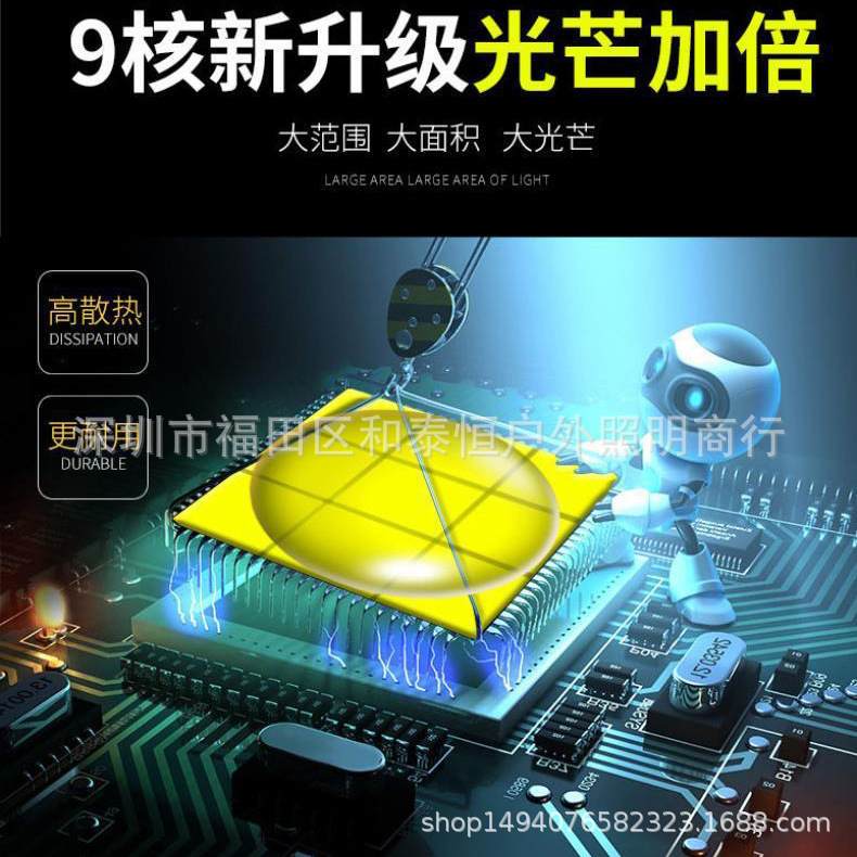 ไฟฉายคาดศีรษะแรงสูง แบบ 1 หลอดปรับขยายได้ LED P99 9 Core , JamieFire T138 แสงขาว ชุดแบตเตอรี่คุณภาพสูง พร้อมกล่องใส่และหูหิ้ว