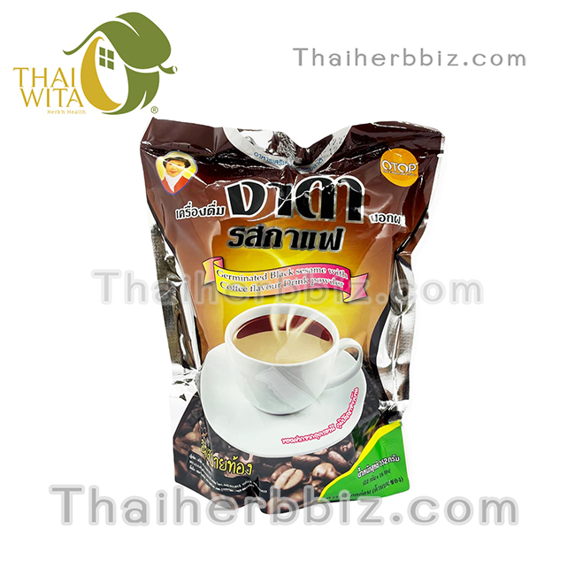 งาดำแม่อุษา เครื่องดื่มงาดำงอกผงแม่อุษา รสกาแฟ (ใหญ่ 352 กรัม)