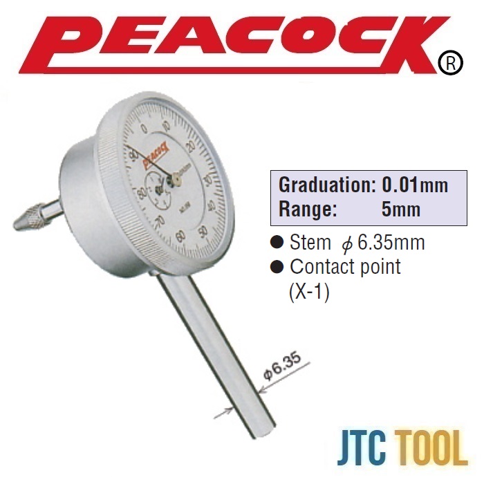 ไดอัลเกจ - Dial Gauge Back Plunger 0.01mm [Brand: Peacock]