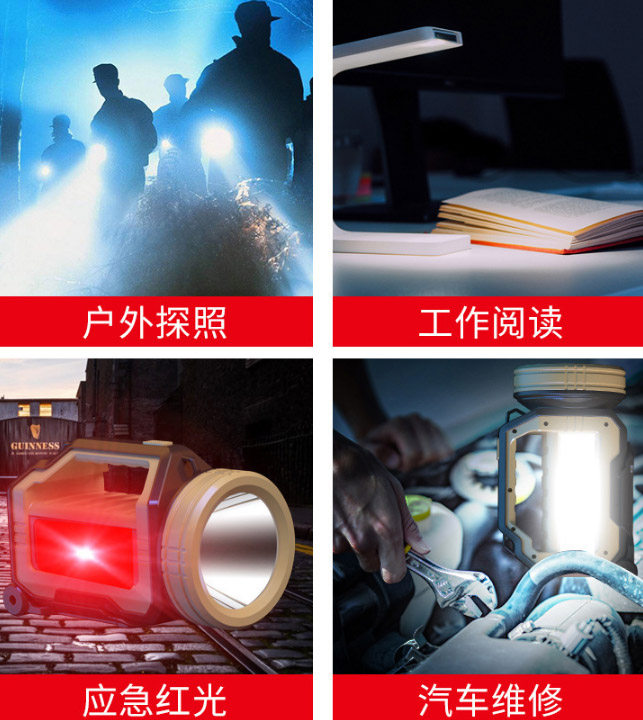 ไฟฉายสะพาย และจับถือ พร้อมขาตั้ง ขนาดใหญ่ Kinsach KS 1030 P50