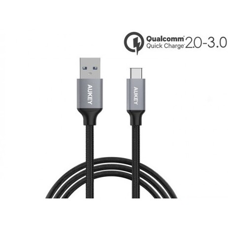 สายชาร์จ/ซิงค์ Aukey 6.6 ft. Nylon USB 3.0 Type-C to USB Type-A Cable ยาว 2 เมตร (CB-CD3)
