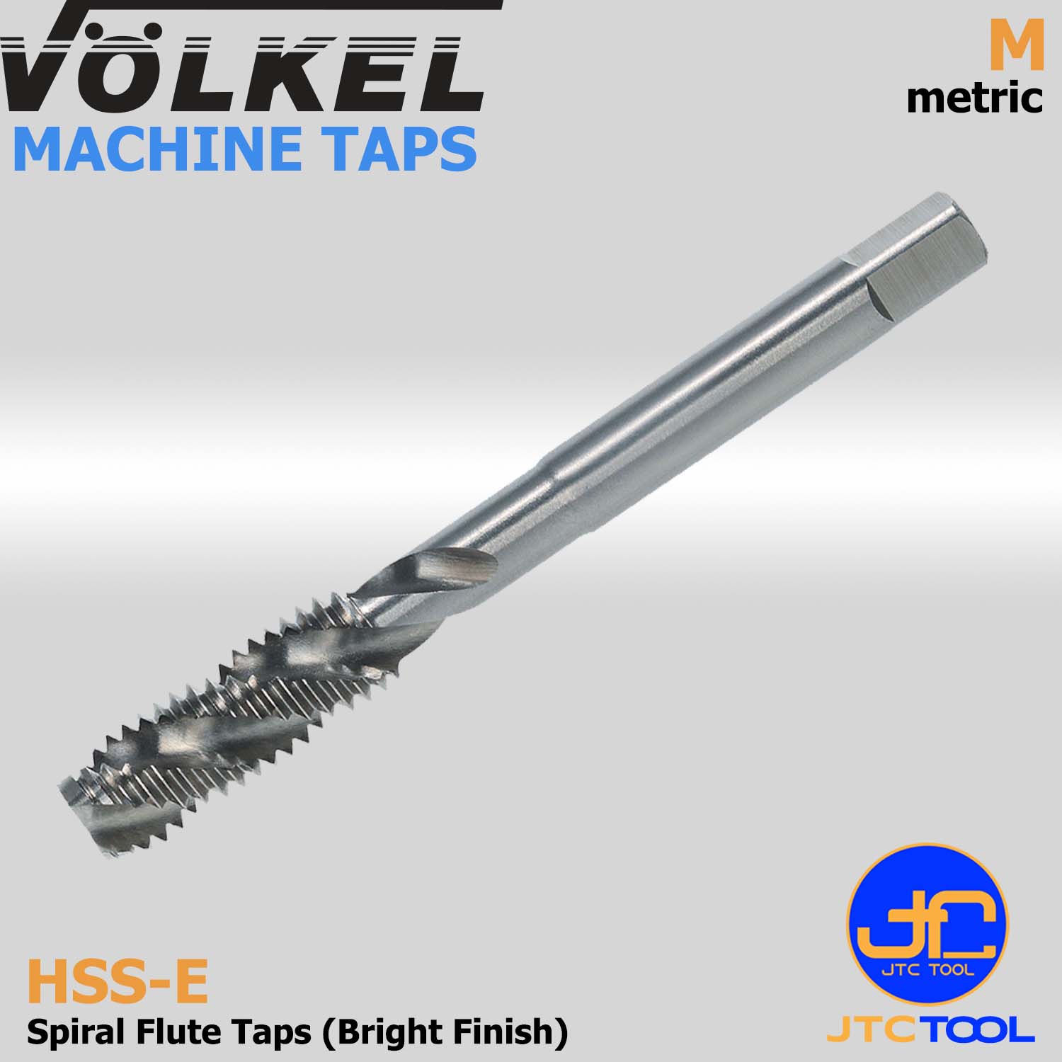 ดอกต๊าปเครื่องร่องเลื้อยไฮสปีดโคบอลสีขาวหน่วยมิล(M) - HSS-E Machine Taps Spiral Flute Bright Finish Metric Thread (M) [Brand: Volkel]