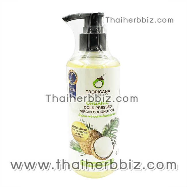 น้ำมันมะพร้าวบริสุทธิ์สกัดเย็นออร์แกนิค ทรอปิคานา ออยล์ 250 มล. TROPICANA Virgin Coconut Oil