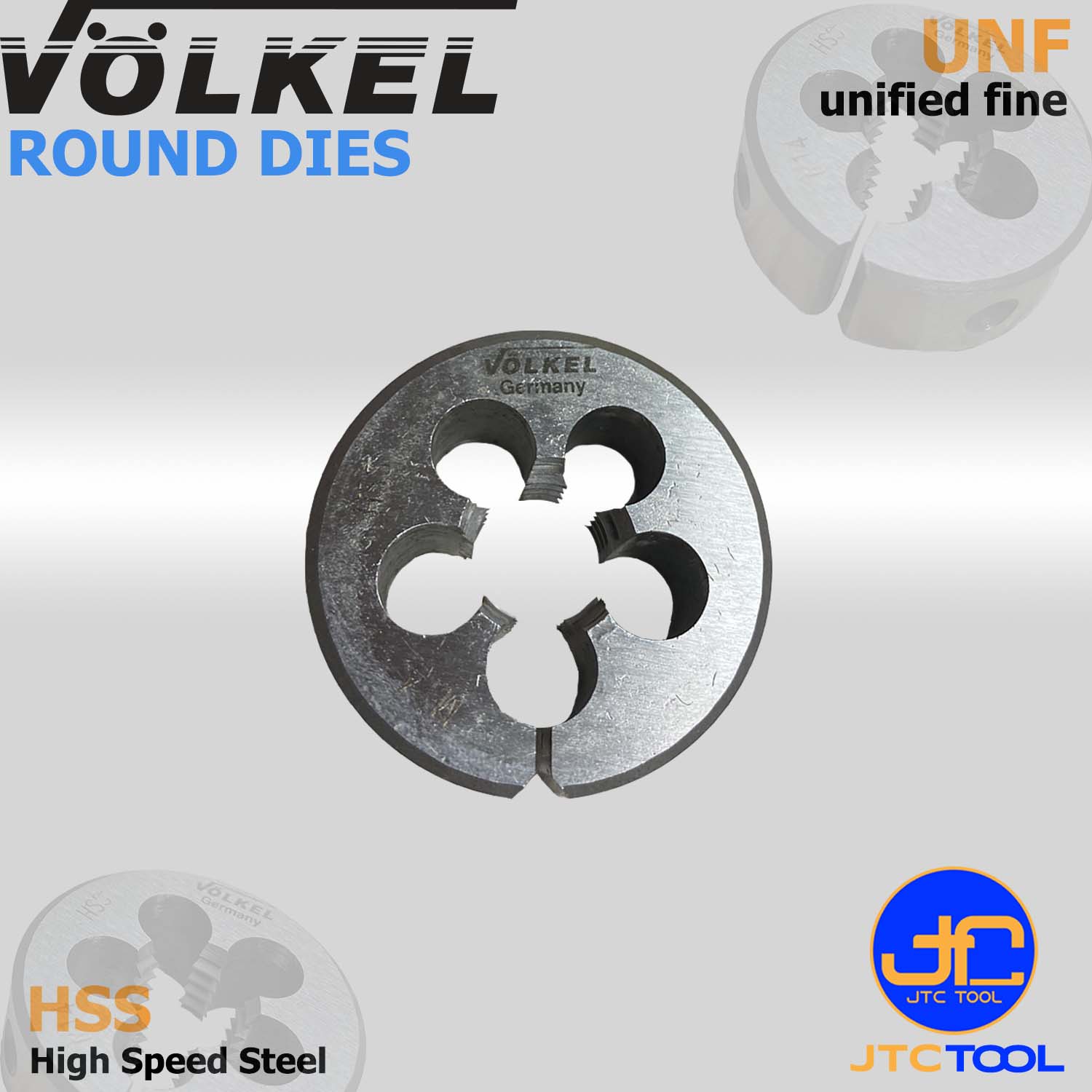 ดายต๊าปเกลียวไฮสปีดหน่วยนิ้ว(UNF) - HSS Round Die Unified Fine Thread (UNF) [Brand: Volkel]