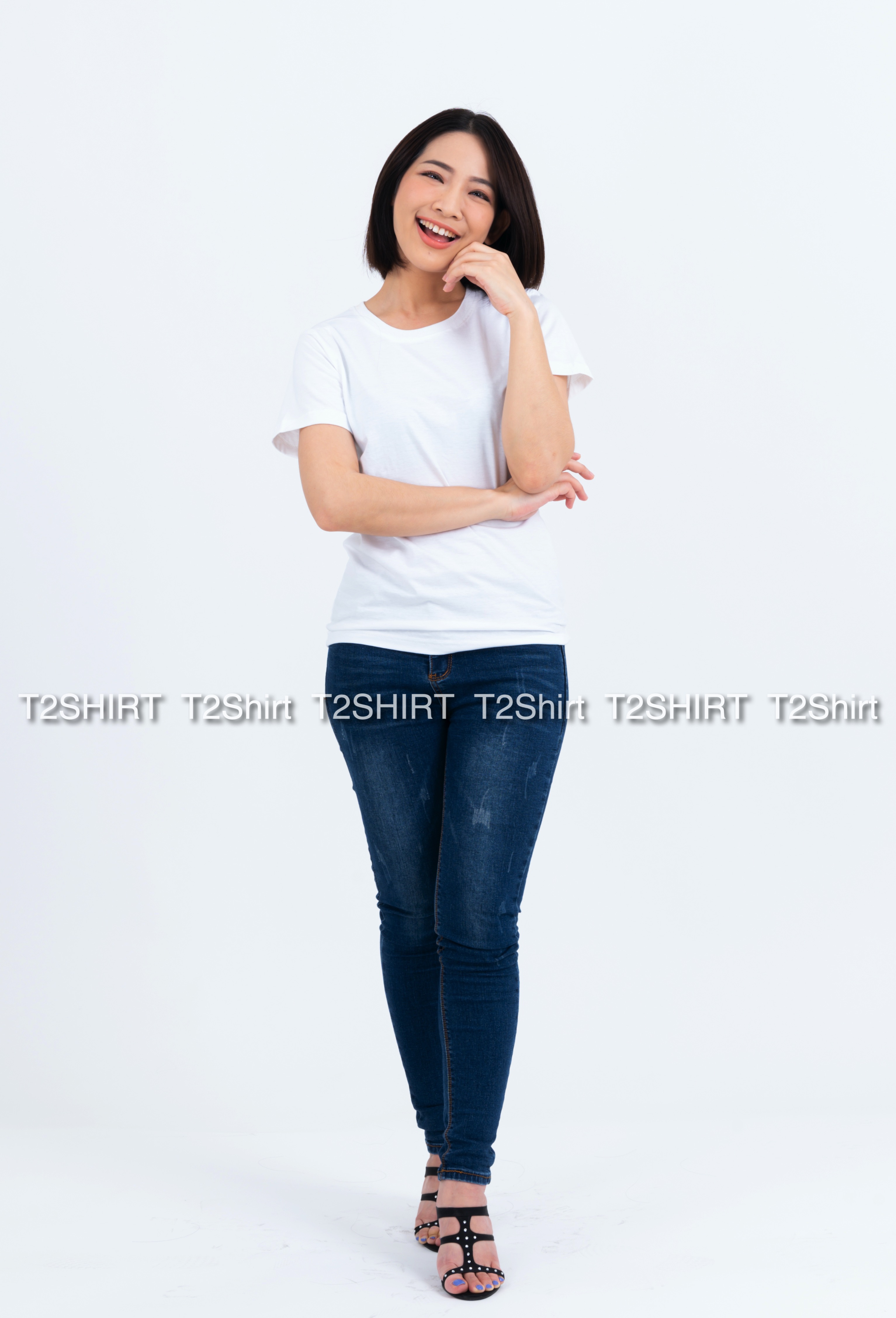 เสื้อยืด คอกลม แขนสั้น สีขาว Size S