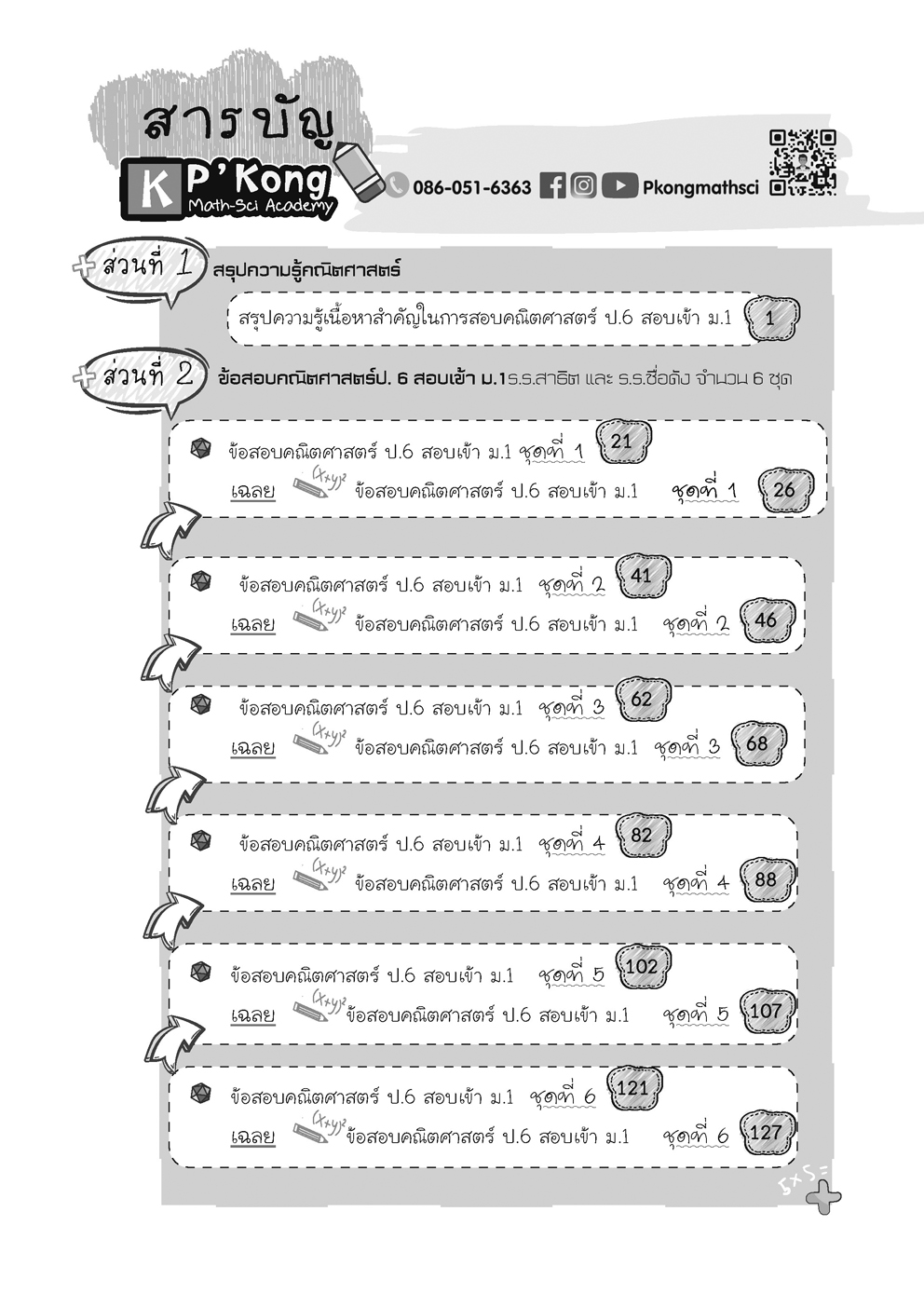 ตะลุยข้อสอบ คณิตศาสตร์ ป.6 เข้า ม.1 โดย พ.ศ.พัฒนา