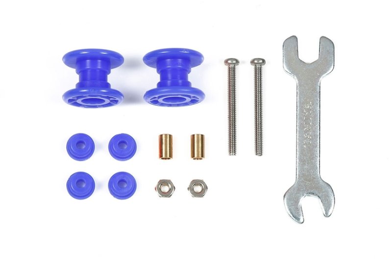 95664 TAMIYA Mini 4WD Low Friction Plastic Double Rollers (Blue/13-13mm)