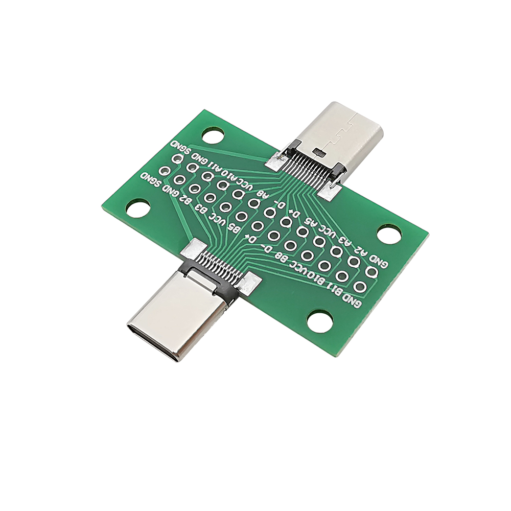 บอร์ดแยกขา USB TYPE-C USB Breakout แบบสองด้าน ตัวผู้-ตัวเมีย เป็นขาก้างปลา ขนาด 2.54mm