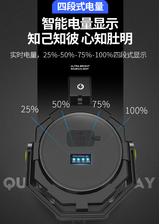 ไฟฉายสะพายแรงสูง แบบส่องไกล พร้อมโคมสีขาว และแดง Warsun H771
