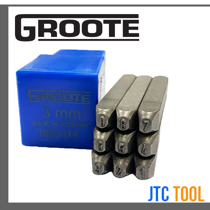 เหล็กตอกตัวเลข 0-9 (ตัวกลับ) - Stamping Number 0-9 (Mirror) [Brand: Groote]