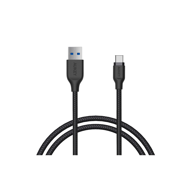 สายชาร์จไนล่อน AUKEY Type-C รองรับชาร์จเร็ว USB 3.1 USB A To USB C Cable รุ่น CB-AC2 ความยาว 2 เมตร สีดำ