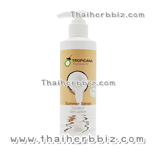 โลชั่นบำรุงผิวน้ำมันมะพร้าวทรอปิคานา กลิ่นซัมเมอร์ เซ้นส์ สูตร NON PARABEN