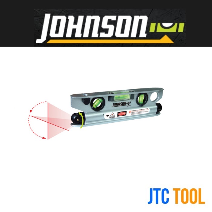 ระดับน้ำอลูมิเนียมฐานแม่เหล็กแบบเลเซอร์ - Magnetic Aluminum Torpedo Laser Level No.40-6164 [Brand: Johnson]