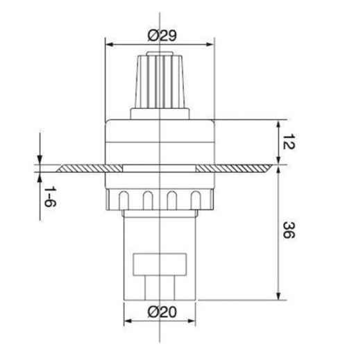 LA42DWQ-22 Rotary Potentiometer ตัวหมุนวอลลุ่ม ปรับค่า 22mm 1K